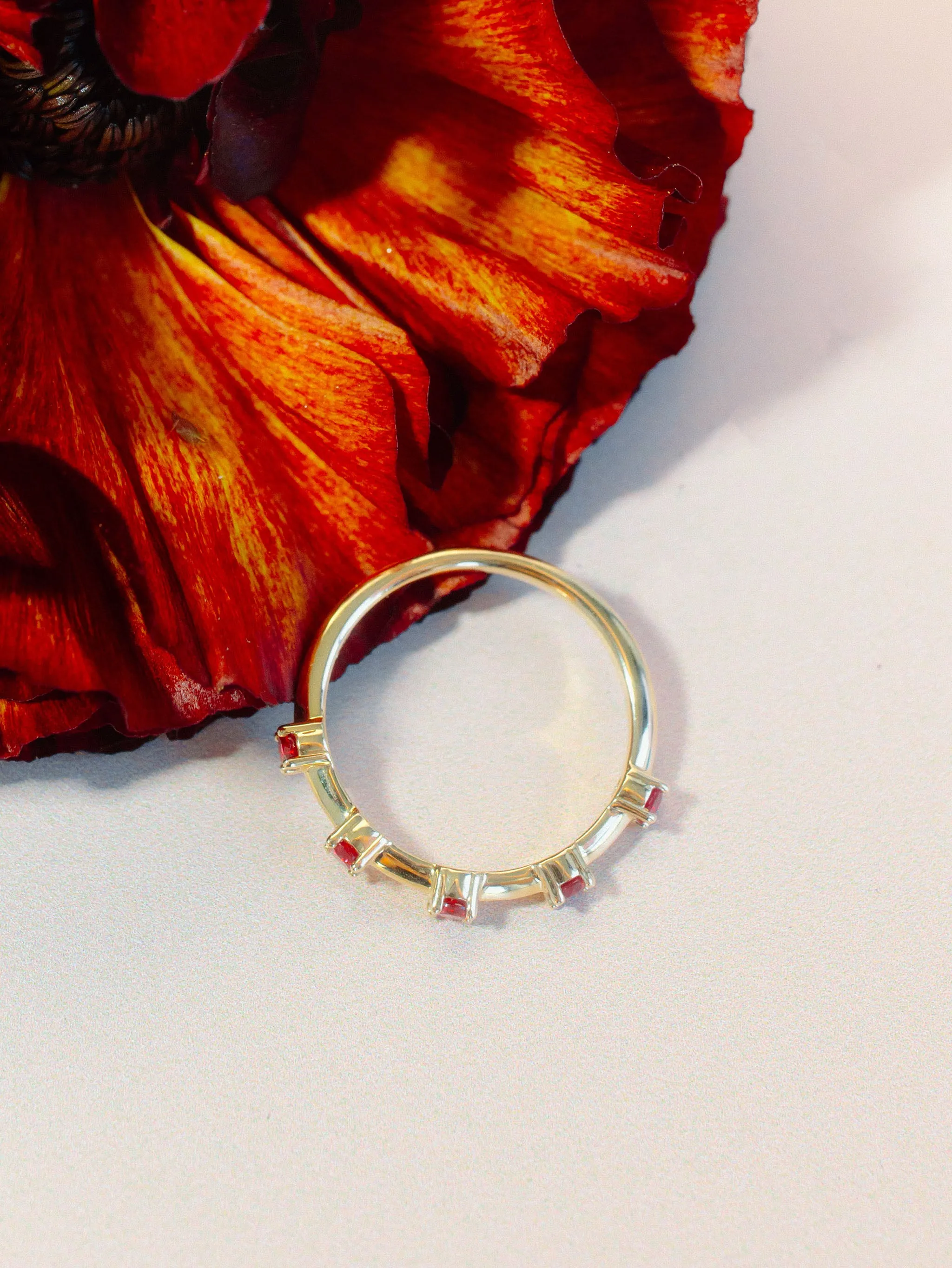 Studded Ruby Band