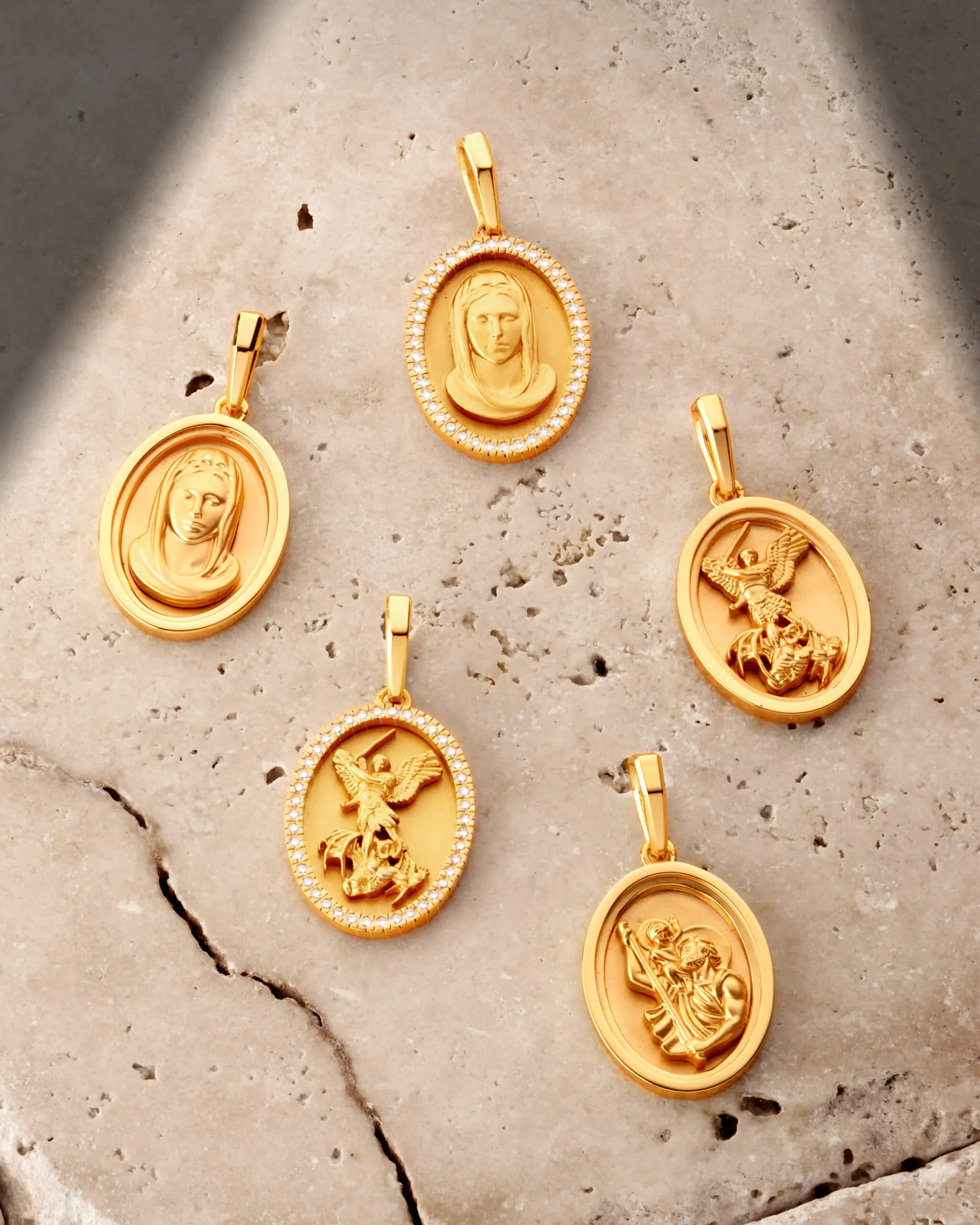 Studded St. Michael Pendant