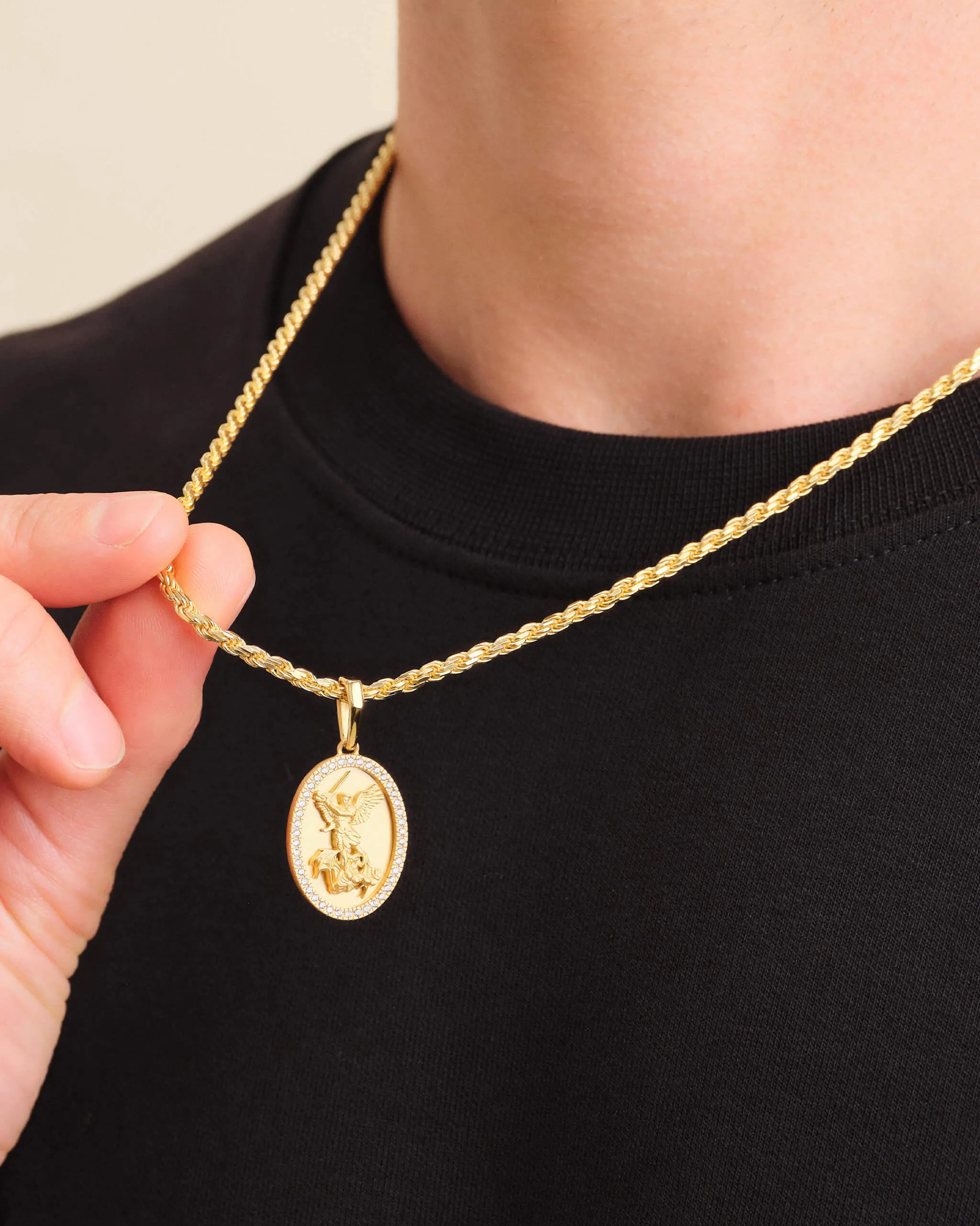 Studded St. Michael Pendant