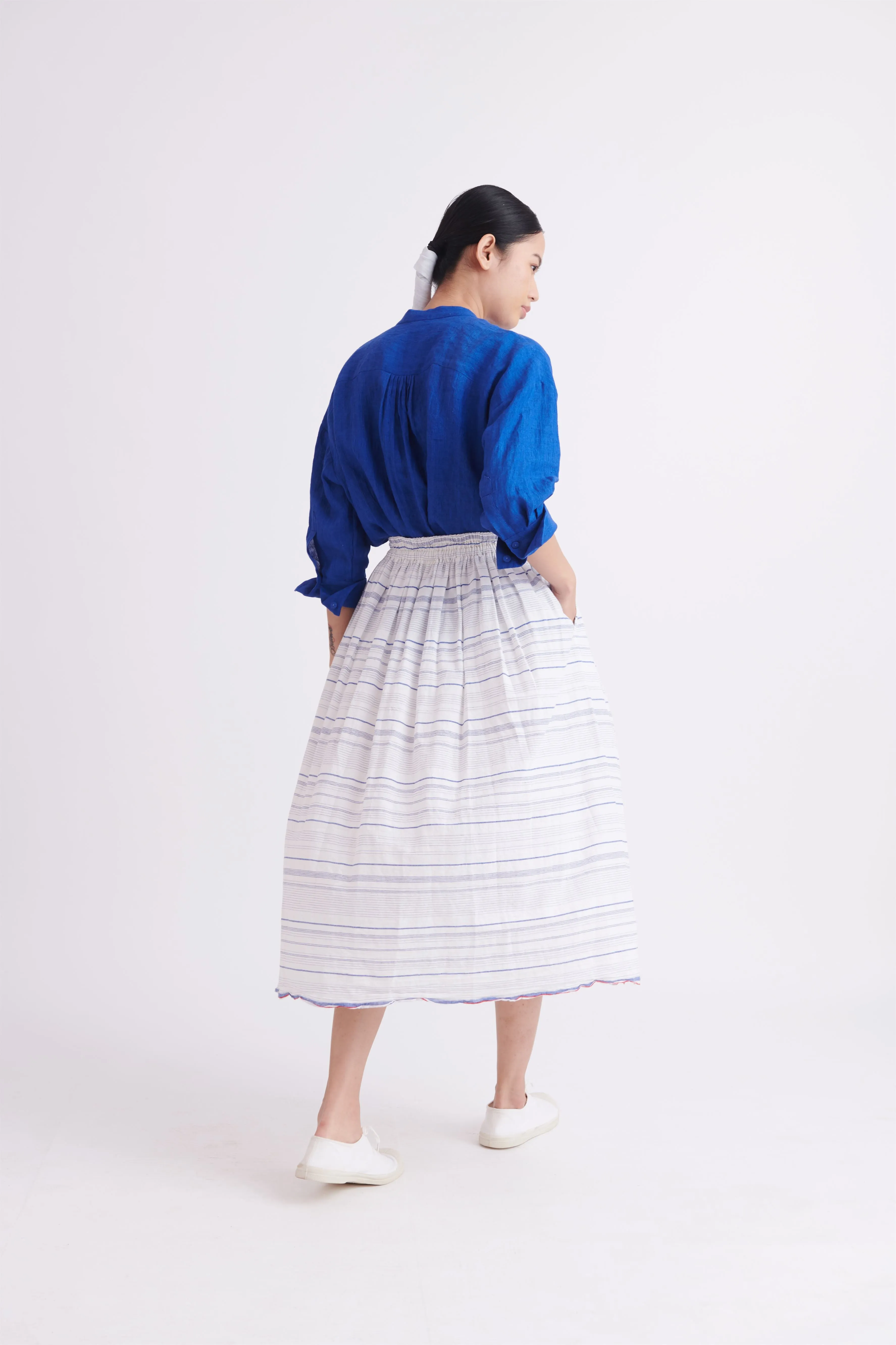 summer skirt linen blue-SS2025-37-fashion edit-the plavate