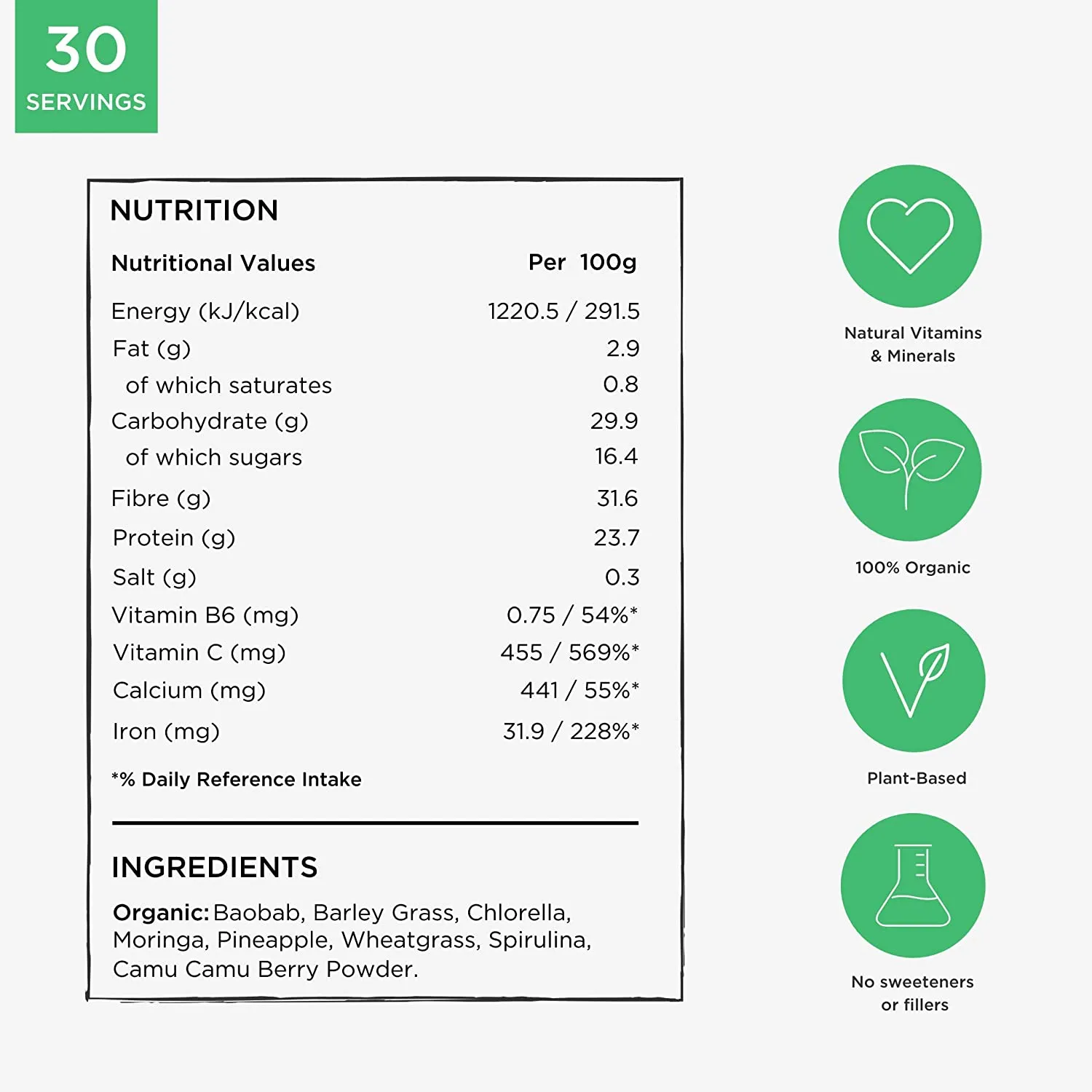 Super U Clean Greens The Immunity Blend 150g