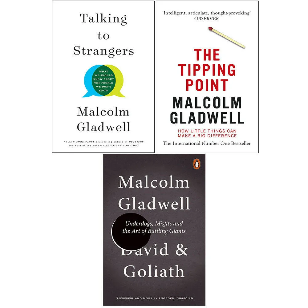 Talking to Strangers, Tipping Point & David and Goliath 3 Books Collection Set