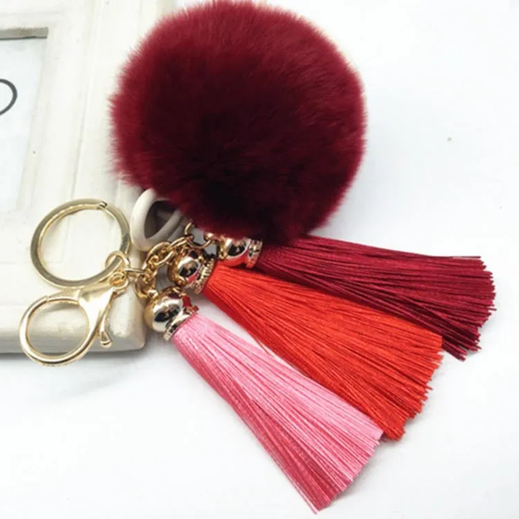 Tassel Plush Pompom Car Keychain
