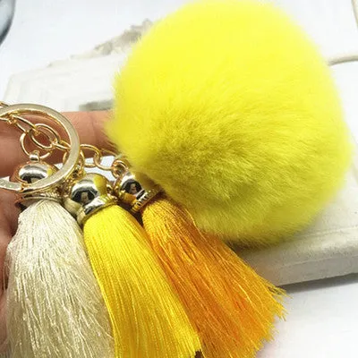 Tassel Plush Pompom Car Keychain