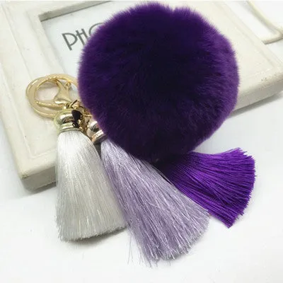 Tassel Plush Pompom Car Keychain