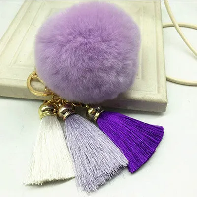 Tassel Plush Pompom Car Keychain