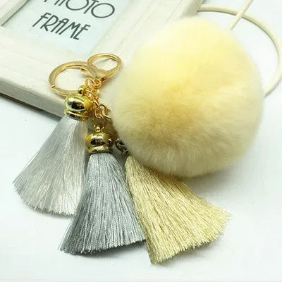 Tassel Plush Pompom Car Keychain
