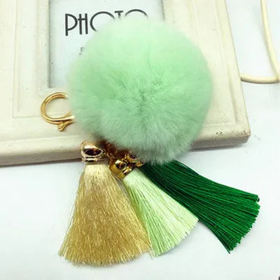 Tassel Plush Pompom Car Keychain