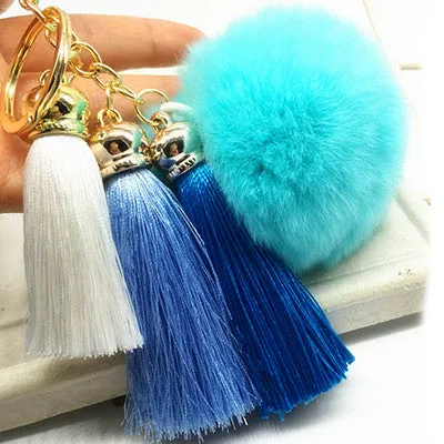 Tassel Plush Pompom Car Keychain