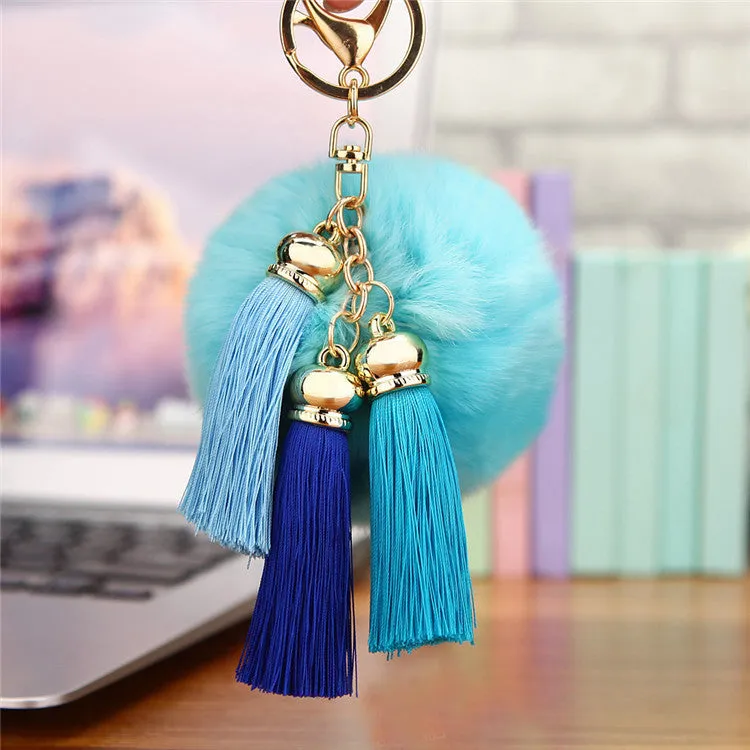 Tassel Plush Pompom Car Keychain