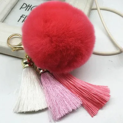 Tassel Plush Pompom Car Keychain