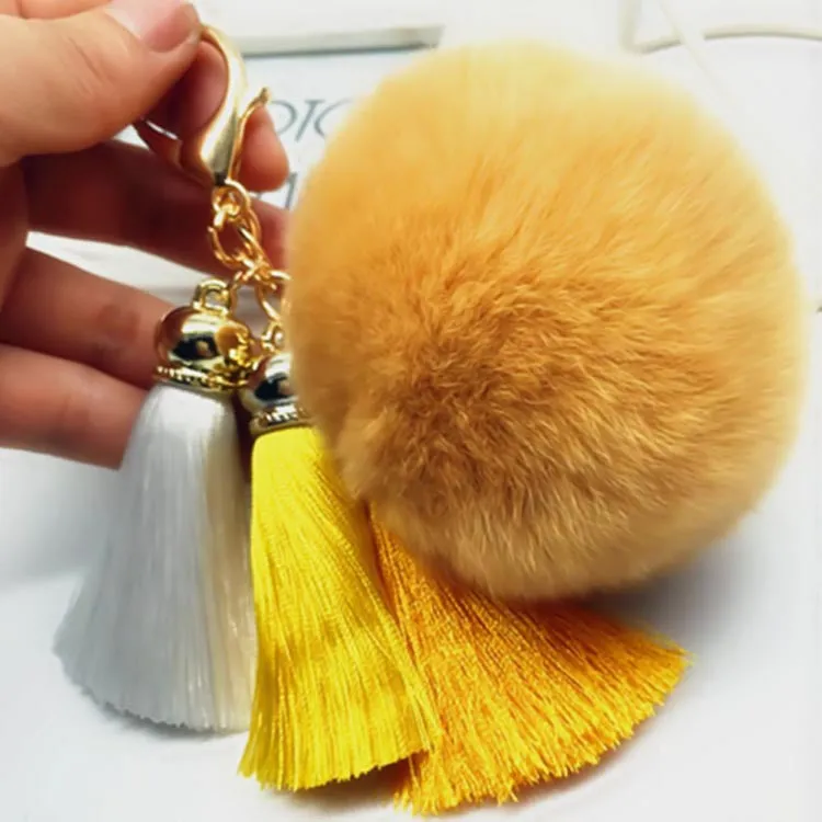 Tassel Plush Pompom Car Keychain