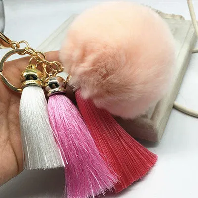 Tassel Plush Pompom Car Keychain