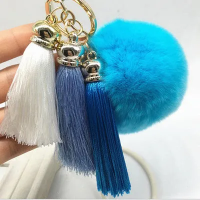 Tassel Plush Pompom Car Keychain