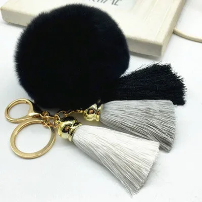 Tassel Plush Pompom Car Keychain