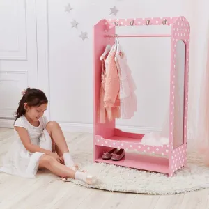 Teamson USA TD-12949A Fashion Polka Dot Prints Bella Dress Up Unit - Pink / White