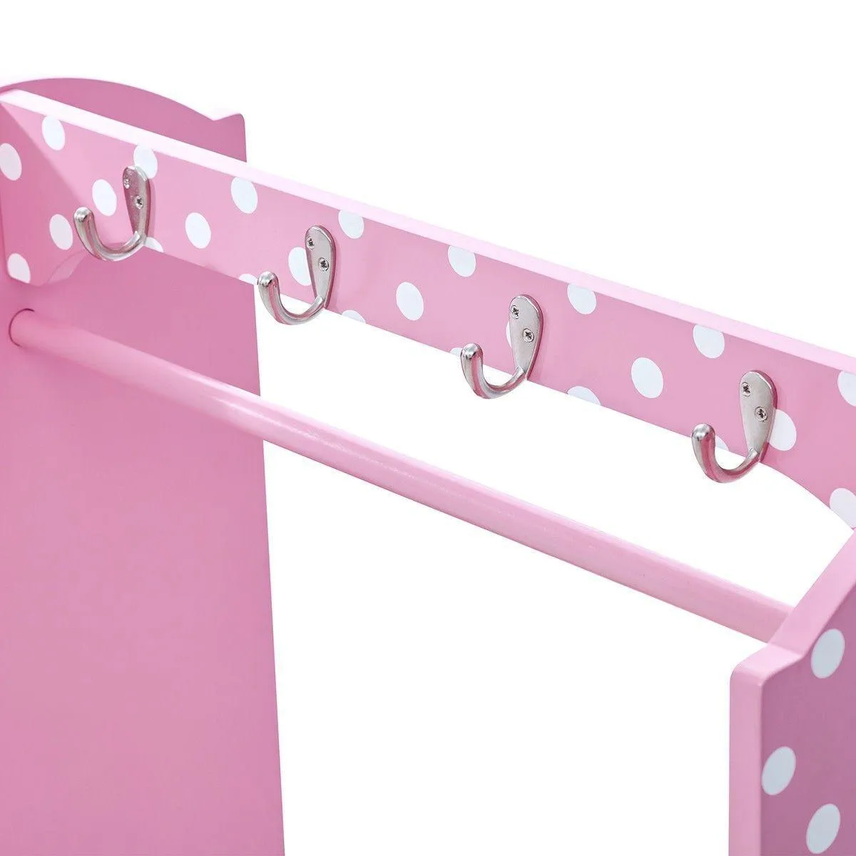 Teamson USA TD-12949A Fashion Polka Dot Prints Bella Dress Up Unit - Pink / White