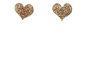 The Juliet Luxe Studded Stone Heart Stud - Gold