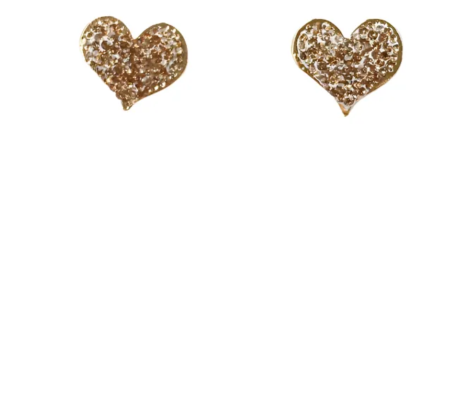 The Juliet Luxe Studded Stone Heart Stud - Gold