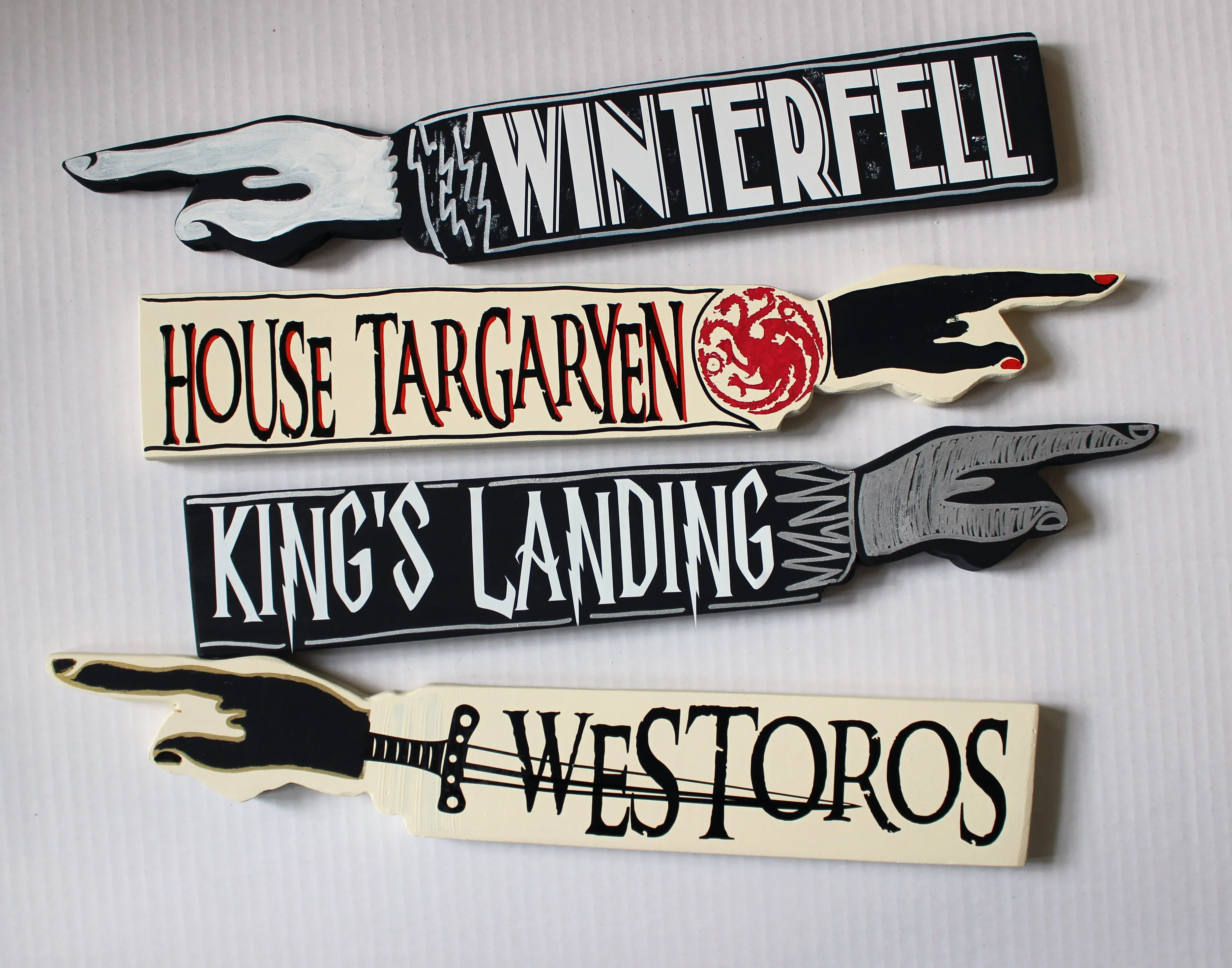 Thrones Collection - wooden pointy finger signs