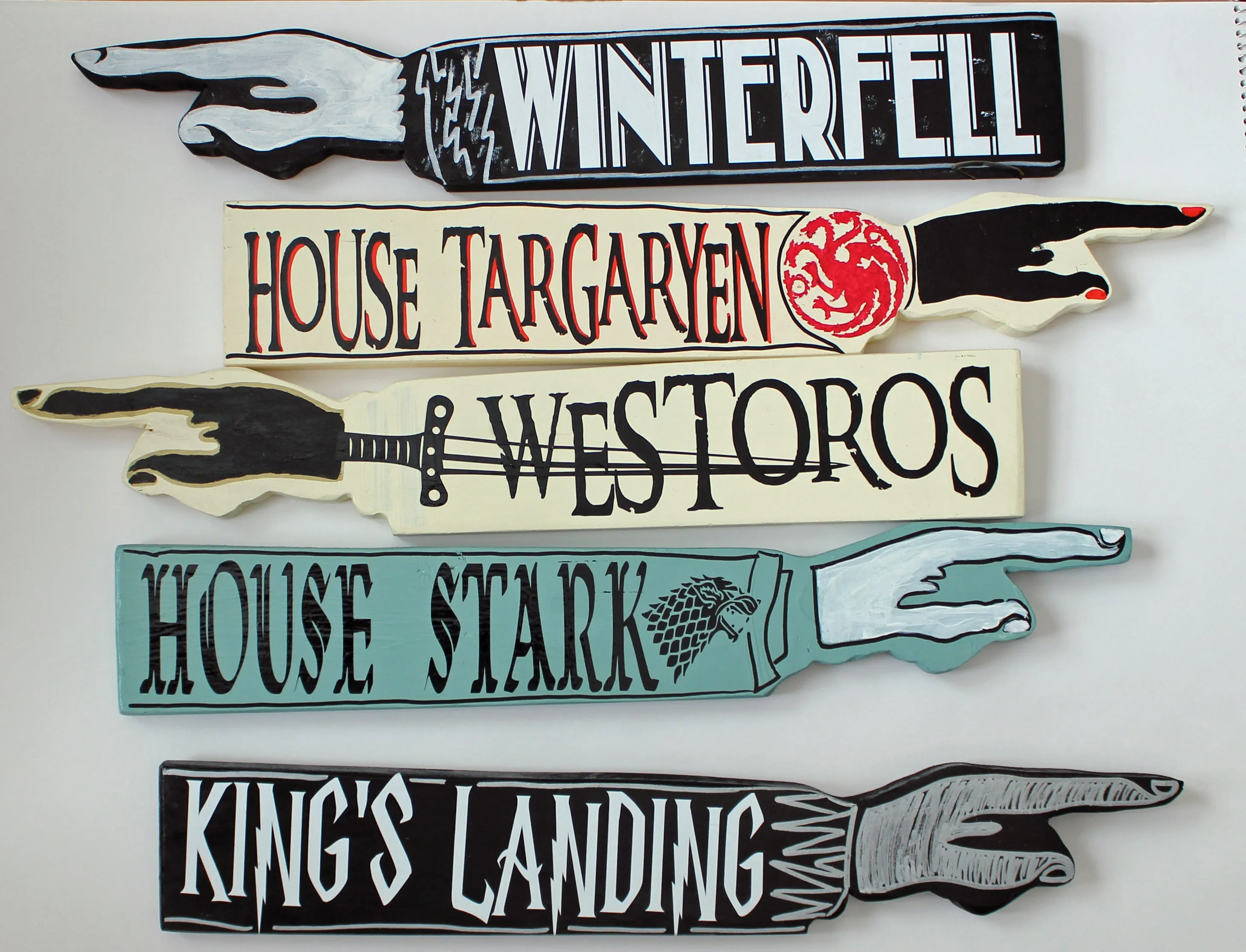 Thrones Collection - wooden pointy finger signs