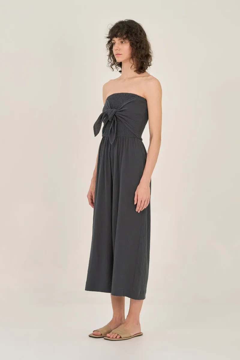 Tie Front Gauze Jumpsuit