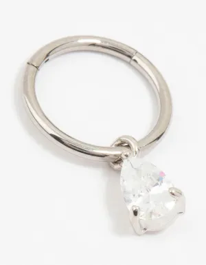 Titanium Pear Drop Ring Belly Ring