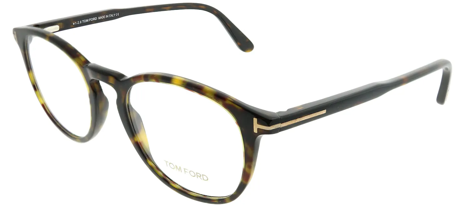 Tom Ford FT 5401 052 Round Plastic Tortoise/ Havana Eyeglasses with Demo Lens