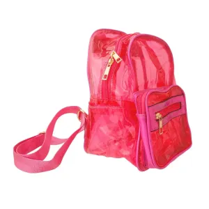 Transparent Small Backpack Pink