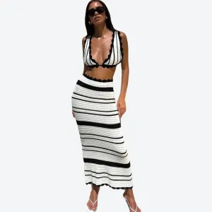 Trendy Crochet Two-Piece Skirt Set