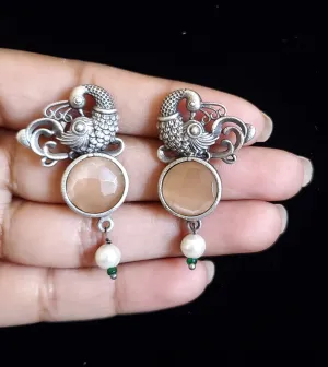 Trendy Earring With Oxidised Plating HL20 Peach