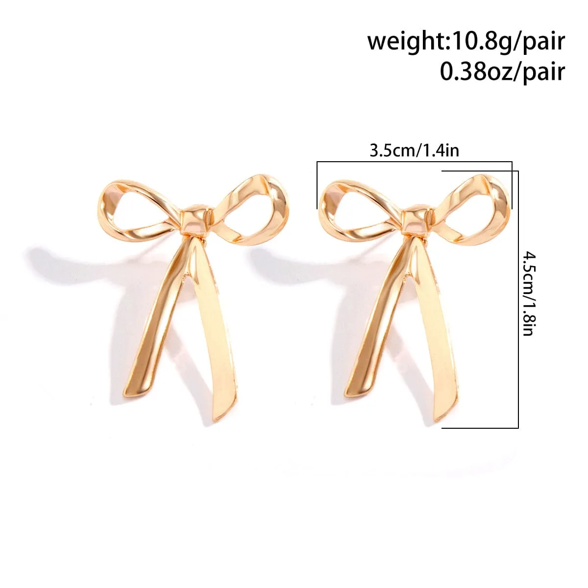 Trendy Gold Silver Plated Bowknot Earrings