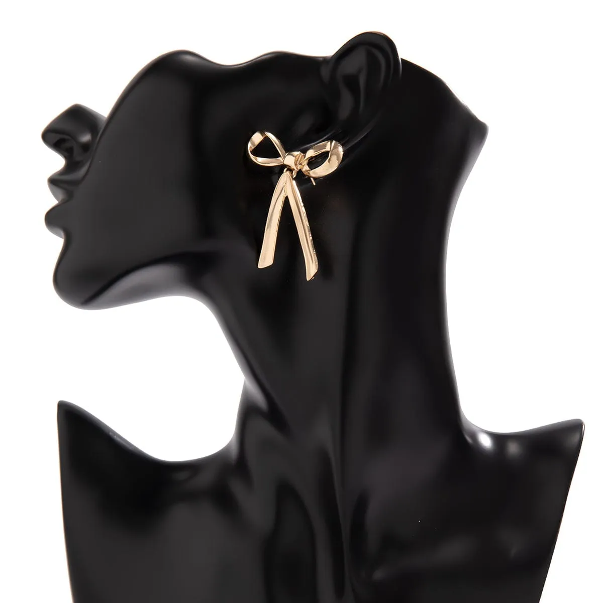 Trendy Gold Silver Plated Bowknot Earrings