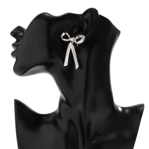 Trendy Gold Silver Plated Bowknot Earrings