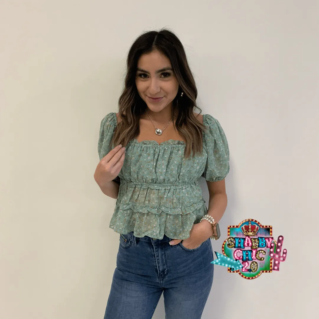 Trendy Sage Top