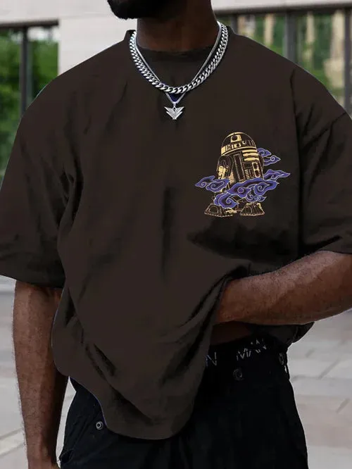 Trendy Samurai Print Short Sleeve Shirt
