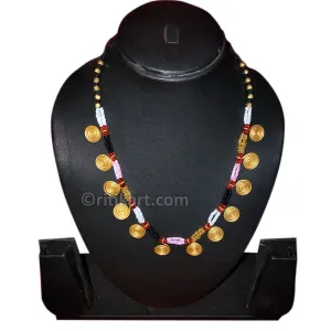 Trendy Tribal Necklace with Brass Rings and Beads