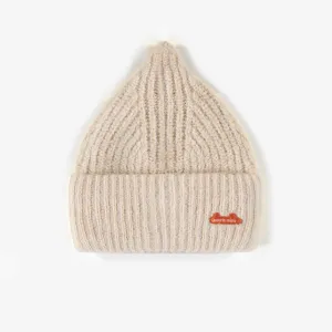 Tuque de maille crème en polyester recyclé, bébé
 || Cream knitted toque in recycled polyester, baby