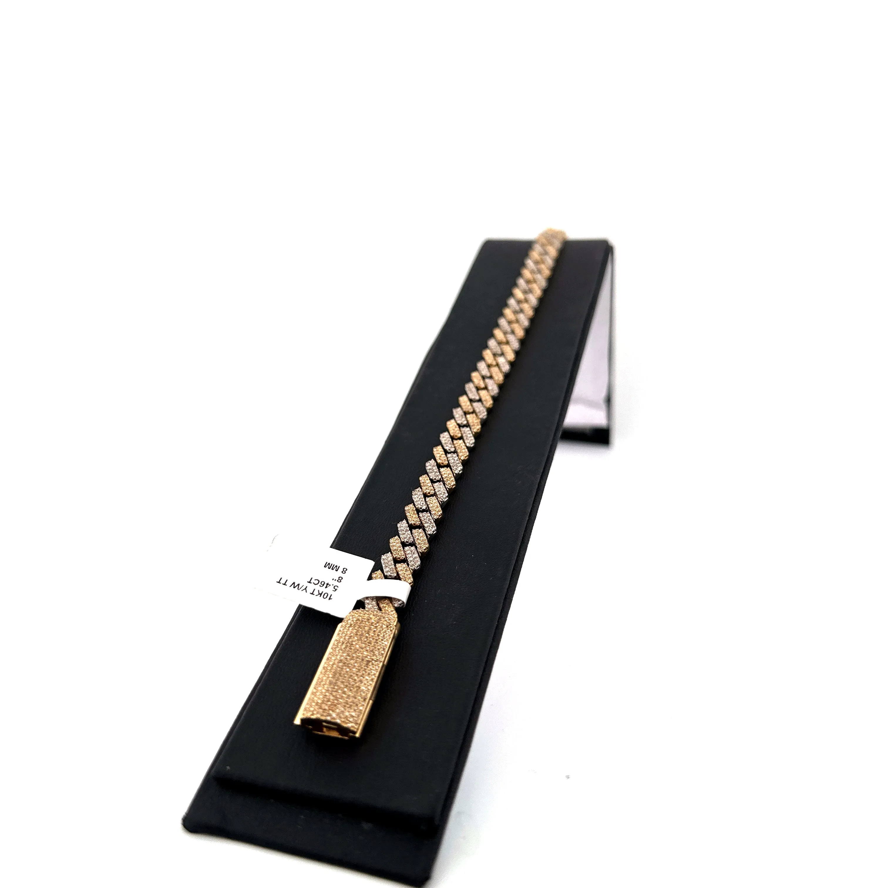 Two tone sharp edge Cuban bracelet
