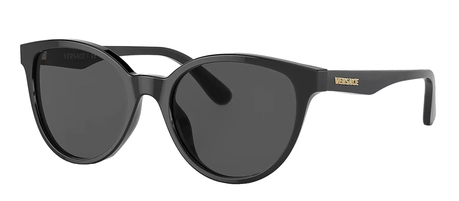 Versace Kids VK 4427U GB1/87 Round Plastic Black Sunglasses with Grey Lens