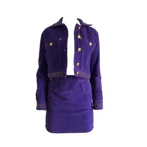 Versace Purple Studded Skirt Set
