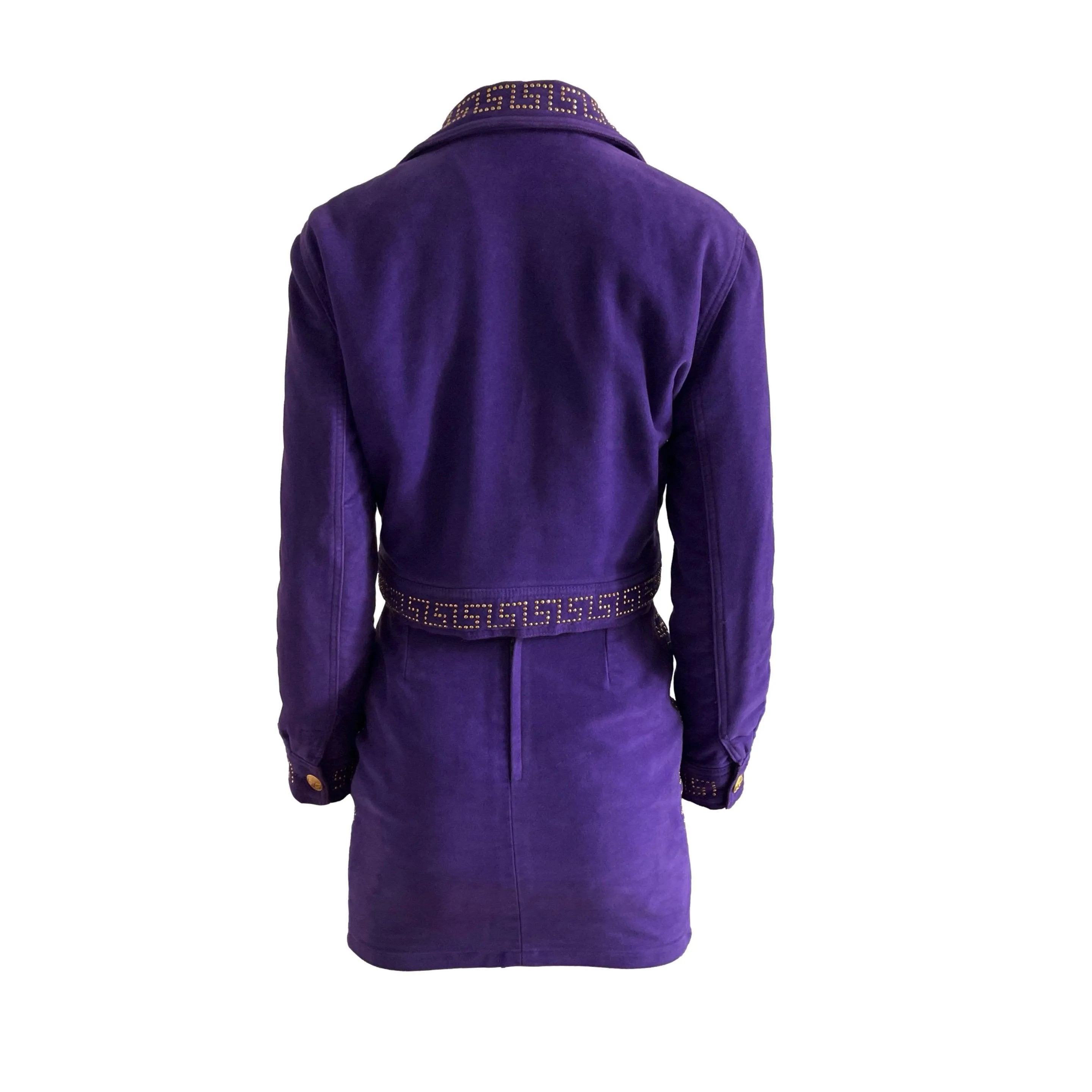 Versace Purple Studded Skirt Set