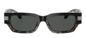Versace VE 4465 545687 Rectangle Plastic Havana Sunglasses with Grey Lens