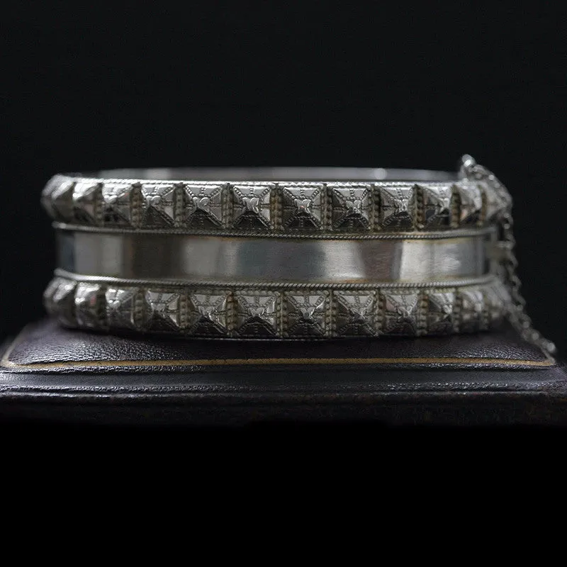 Victorian Sterling Studded Bangle
