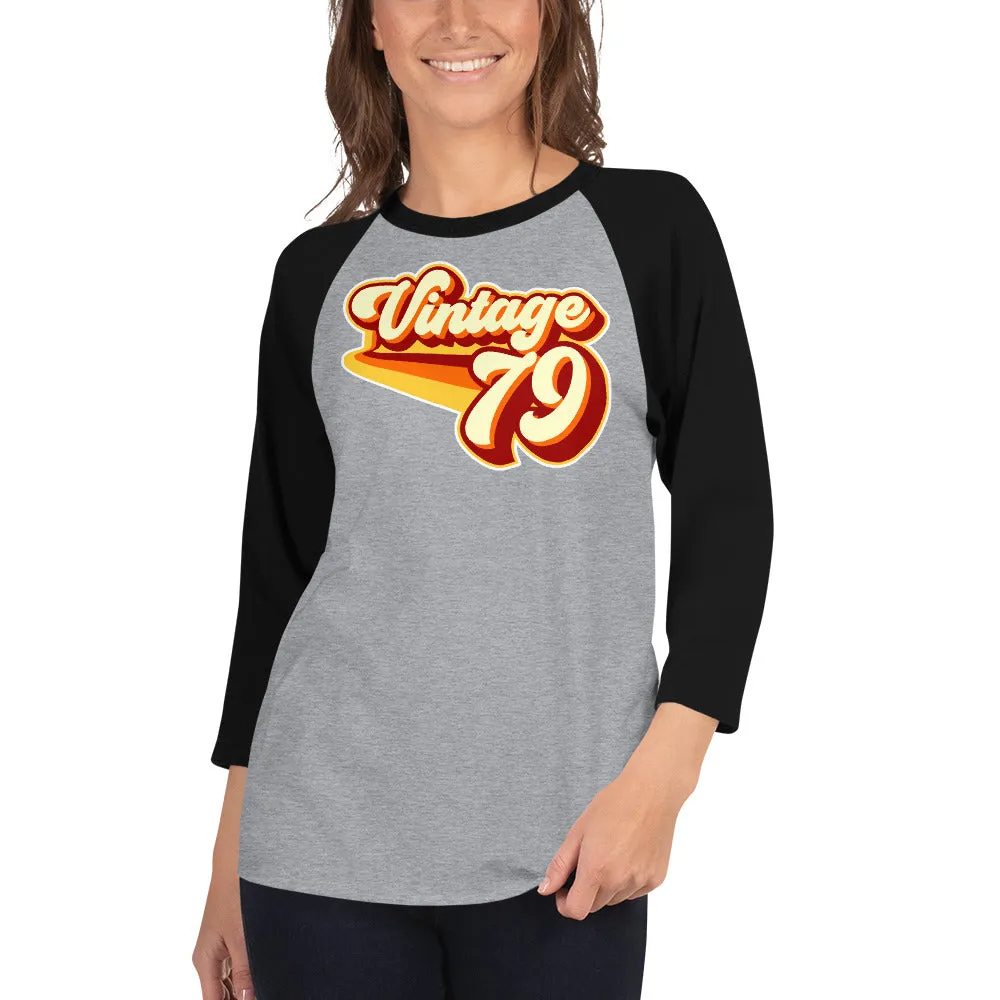 Vintage 1979 Warm Retro Lines 3/4 sleeve raglan shirt
