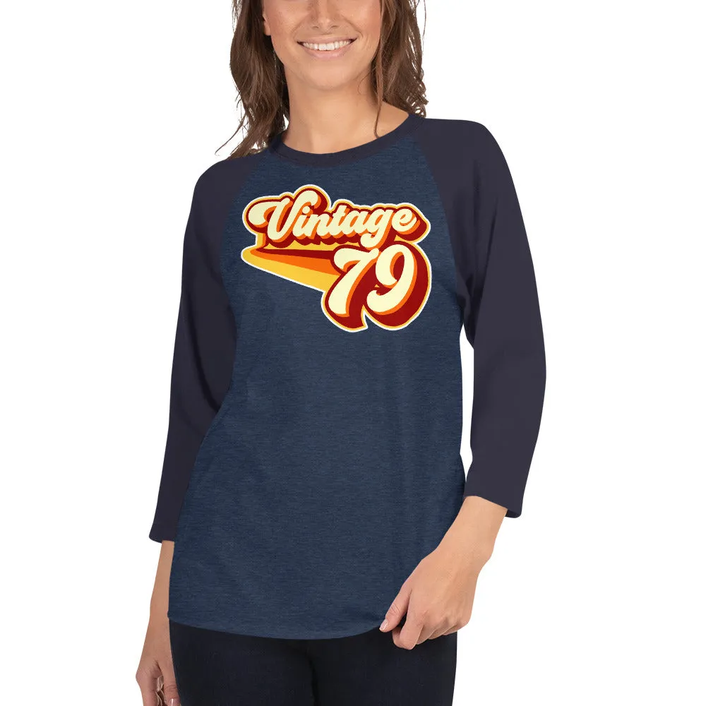 Vintage 1979 Warm Retro Lines 3/4 sleeve raglan shirt