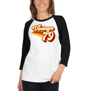 Vintage 1979 Warm Retro Lines 3/4 sleeve raglan shirt