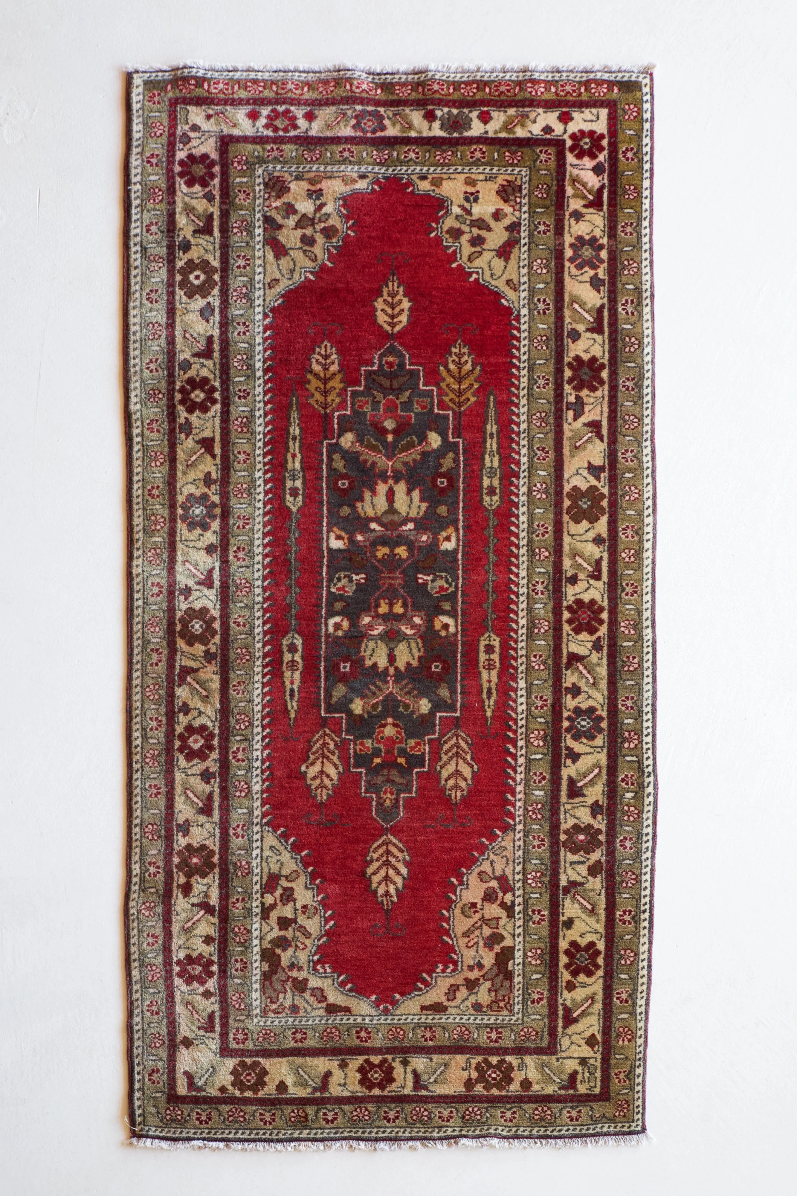 Vintage Anatolian Runner Rug 3'4"x7"