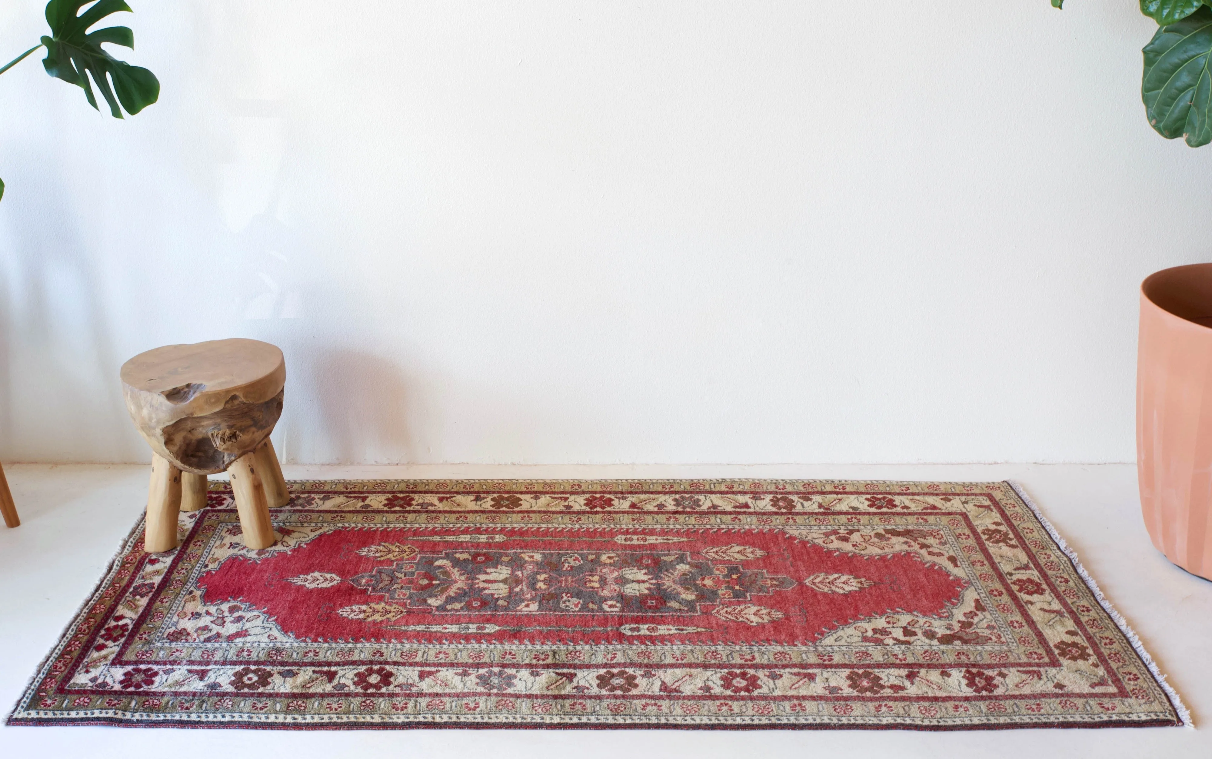 Vintage Anatolian Runner Rug 3'4"x7"