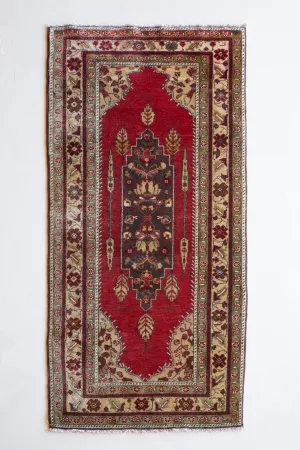Vintage Anatolian Runner Rug 3'4"x7"